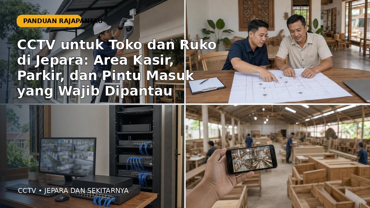 CCTV untuk Toko dan Ruko di Jepara: Area Kasir, Parkir, dan Pintu Masuk yang Wajib Dipantau | RajaPantau
